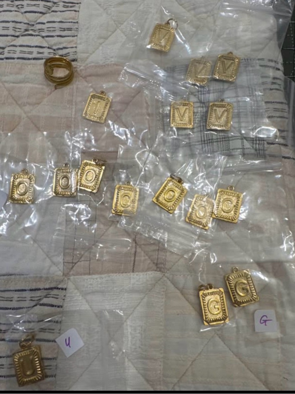 Gold Plated English Letter Jewelry Collection – Pendants, Necklaces & Rings
